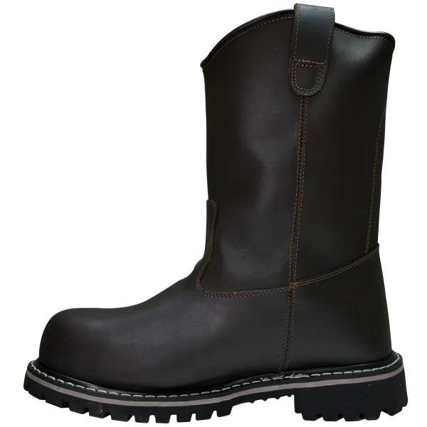 3049 Bota cuero graso hidrofugado café - Imagen 4