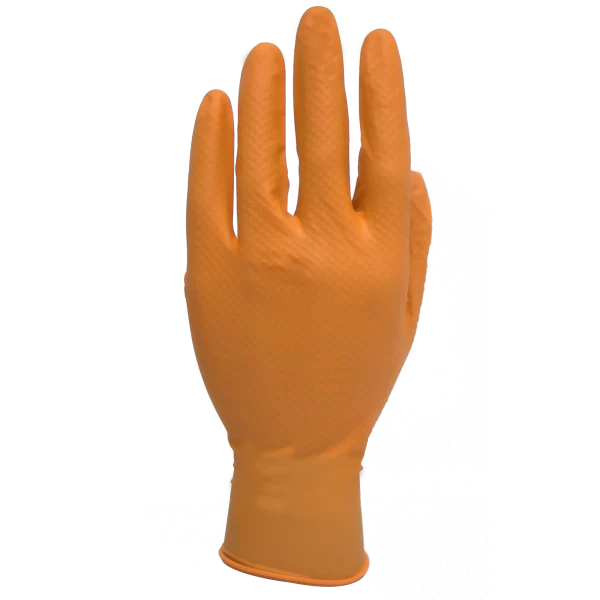 GUANTE DE NITRILO NARANJA (CAJA 50 UND)