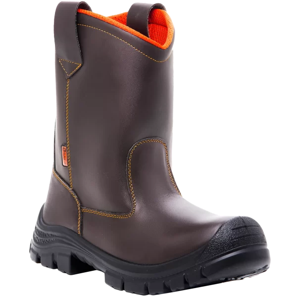 3043 Bota Media Caña Piel Vaqueta