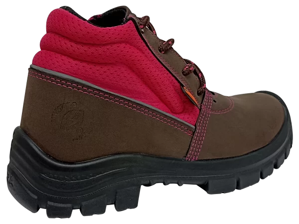 4050W Botín Piel Nobuck Marrón Con Fucsia - Imagen 2
