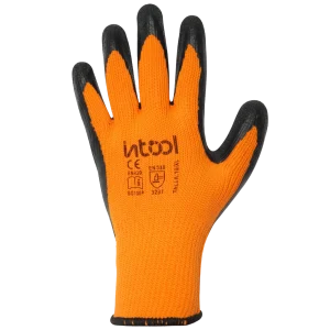 GUANTES ANTICORTE ANARANJADO CON RECUBRIMIENTO EN NITRILO NEGRO