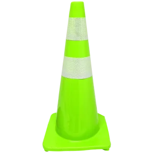 CONO VERDE DE 27" CON DOBLE CINTA REFLECTIVA
